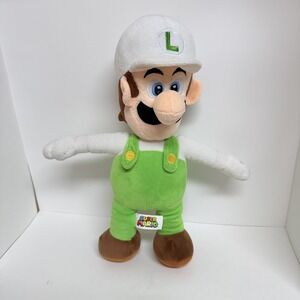 Good Stuff Nintendo Super Mario Luigi Plush Green Overalls White Hat 17 Inch